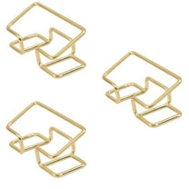 3 PCS Business Card Holder for Desk, Cute Metal Card Organizers and Office Desk Accessories for Men and Women (Golden)