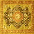 thumbnail image 1 of Ahgly Company Indoor Square Medallion Yellow Traditional Area Rugs, 6' Square, 1 of 4