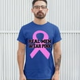 thumbnail image 3 of Tee Hunt Real Men Wear T-Shirt Breast Cancer Awareness Month Men's Novelty Shirt, Blue, XX-Large, 3 of 5