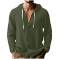 thumbnail image 1 of RXMEKW Solid Color Hooded Cardigan for Men with Button Front and Long Sleeves, 1 of 8