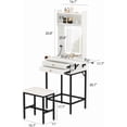thumbnail image 2 of Ourlova Petit Ensemble de Coiffeuse avec Miroir - Mini Coiffeuse avec Éclairage Ajustable/support pour Séchoir/2 Tiroirs/panneau Rabattable - Table de Maquillage Compacte pour Appartements/petites Chambres/t, 2 of 8