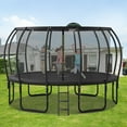 thumbnail image 2 of Soges 15FT Trampoline with Basketball Hoop for Kids and Adults Outdoor Trampoline with Ladder and Safety Enclosure Net Pumpkin Trampoline with Curved Poles Heavy Duty Recreational Trampoline 1500LBS, 2 of 7