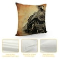 thumbnail image 4 of GOSMITH  Steam Engine Throw Pillow Cushion Cover, Grunge Tone Antique Old Iron Train in Aged Sepia Colored Style Design Industrial Theme Print, Decorative Square Accent Pillow Case, Brown, 4 of 5