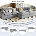 thumbnail image 6 of LUCKHAO 134*59" Oversized Modular Large U-Shape Sectional Sofa with 2 Removable Ottomans ,6 Seat Upholstered L Shaped Coud Corner Sofa for Living Room Office ﻿, 6 of 22