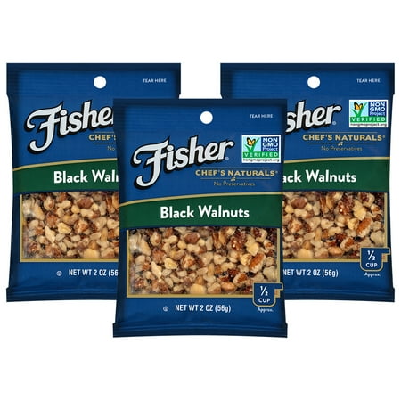 Thick American Black Walnut - (3 Pack) Fisher Chef's Naturals Black Walnuts, 2 oz