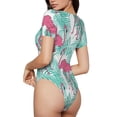 thumbnail image 2 of Kdxio Flamingo for Women's Short-Sleeved Onesie Stylish Round Neck Pajamas Bodysuit Jumpsuit Nightwear-Medium, 2 of 7