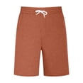 thumbnail image 5 of lcziwo Men Shorts with Pockets Twill Summer Holiday Elastic Waist Trunks Camping Fishing Outdoor Drawstring Dress Shorts Orange XXL, 5 of 10