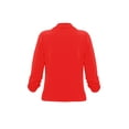 thumbnail image 4 of Moa Collection Women's Casual Fitted Blazer Draped Open Front with Ruched 3/4 Sleeves (S-3XL), 4 of 4