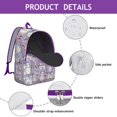 thumbnail image 4 of Bichon Dog Purple Florals Backpack for School,Cute School Bag,Schoolbag with Adjustable Shoulder Straps & Padded Back,15.7"x11.8"x5.5", 4 of 5