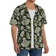 thumbnail image 4 of Vsdgher Skull with Dollar Print Men's Wrinkle Free Untucked Cuban Shirt Business Casual Button Down Shirts Short Sleeve Shirt, 4 of 7