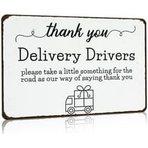 Thank You Delivery Driver Vintage Metal Sign for Home Front Door Shop Office Decor 8 X 12 Inch