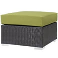 thumbnail image 4 of Lounge Sectional Sofa and Table Set, Rattan, Wicker, Dark Brown Green, Modern Contemporary Urban Design, Outdoor Patio Balcony Cafe Bistro Garden Furniture Hotel Hospitality, 4 of 6