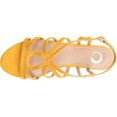 thumbnail image 5 of Women's Journee Collection Honey Flat Strappy Sandal Mustard Faux Suede 5.5 M, 5 of 6