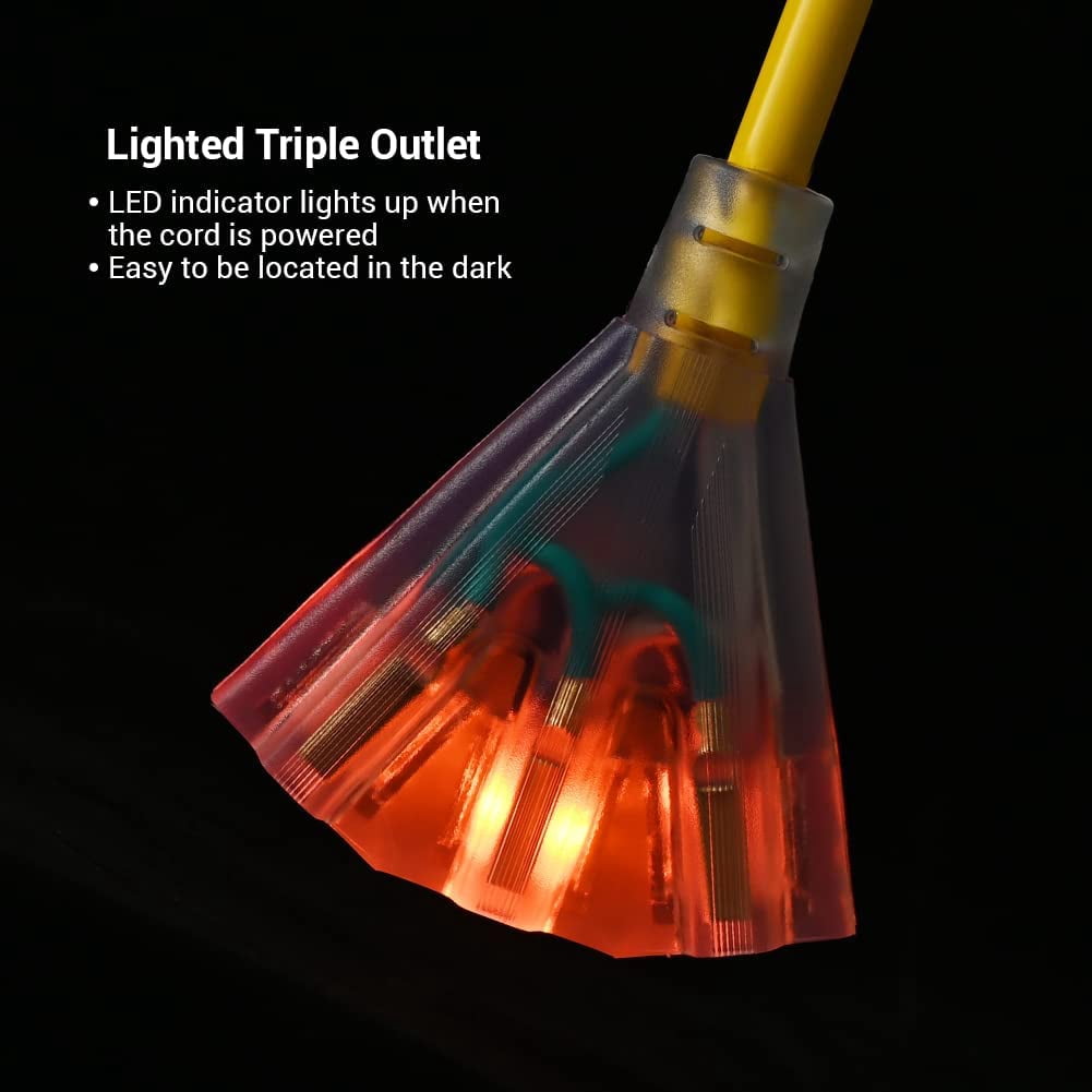 Journeyman-Pro 10 ft Yellow 3 Outlet Heavy Duty Extension Cord