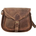 thumbnail image 2 of Leather Crossbody Tote Bag for Women – Distressed Tan Shoulder Satchel Purse for Travel and Daily Use, 2 of 8