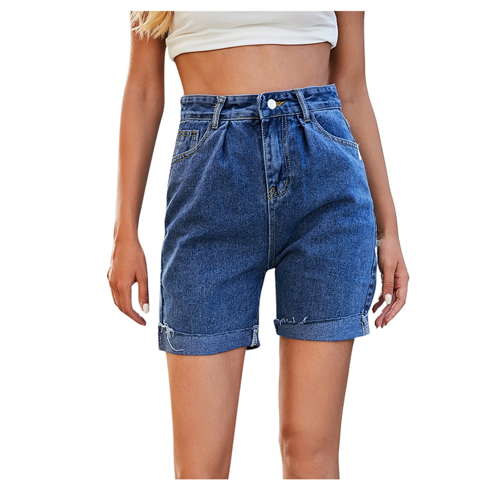 Women\'s Stretchy Denim Jean Shorts High Waist Denim Shorts With Pockets  For Leisure Outdoor Party | Fruugo UK