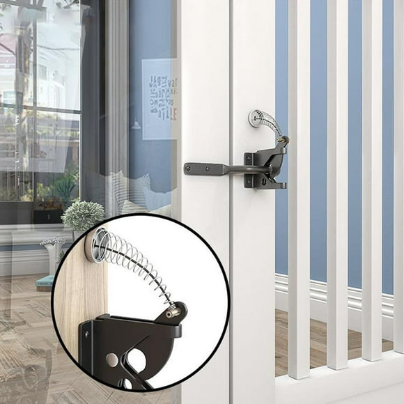 SPRING Self-Locking Gate Latch Carbon Steel Post Mounted Fence Gate Latch Heavy Duty Automatic Gravity Lever Locking Fence Gate Latch