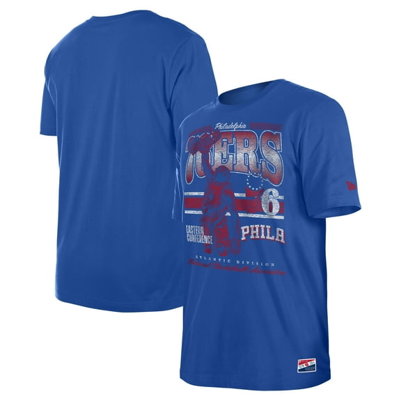 Men's New Era Royal Philadelphia 76ers Enzyme Wash Oversized T-Shirt
