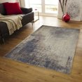 thumbnail image 1 of 18" x 18" Wanderlust Blue Ivory And Gray Woven Cotton/Chenille Rug, 1 of 1