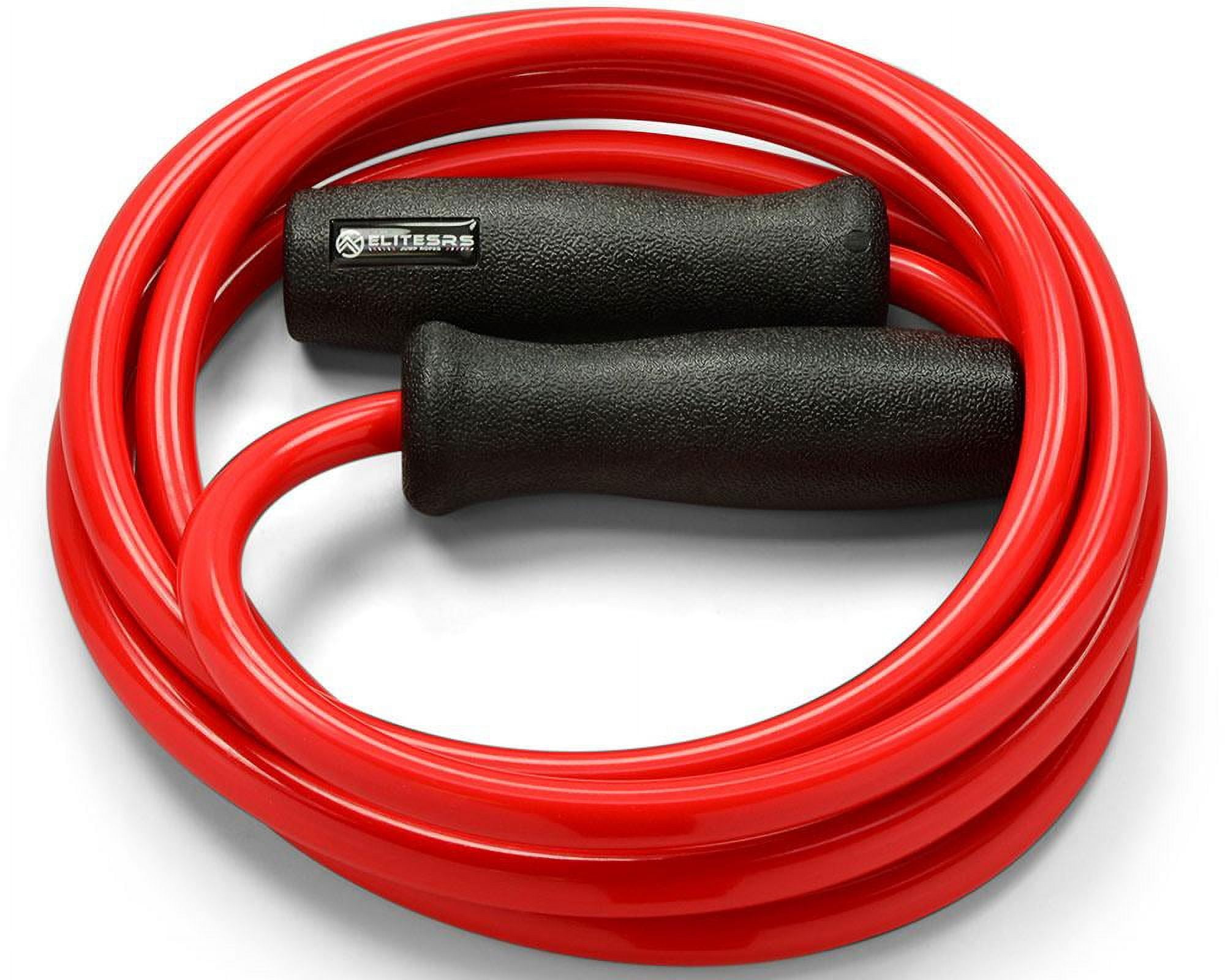 Elite Jumps, Muay Thai 2.0 Weighted Jump Rope - Heavy 1.5lb PVC Drag Rope (9ft Red)
