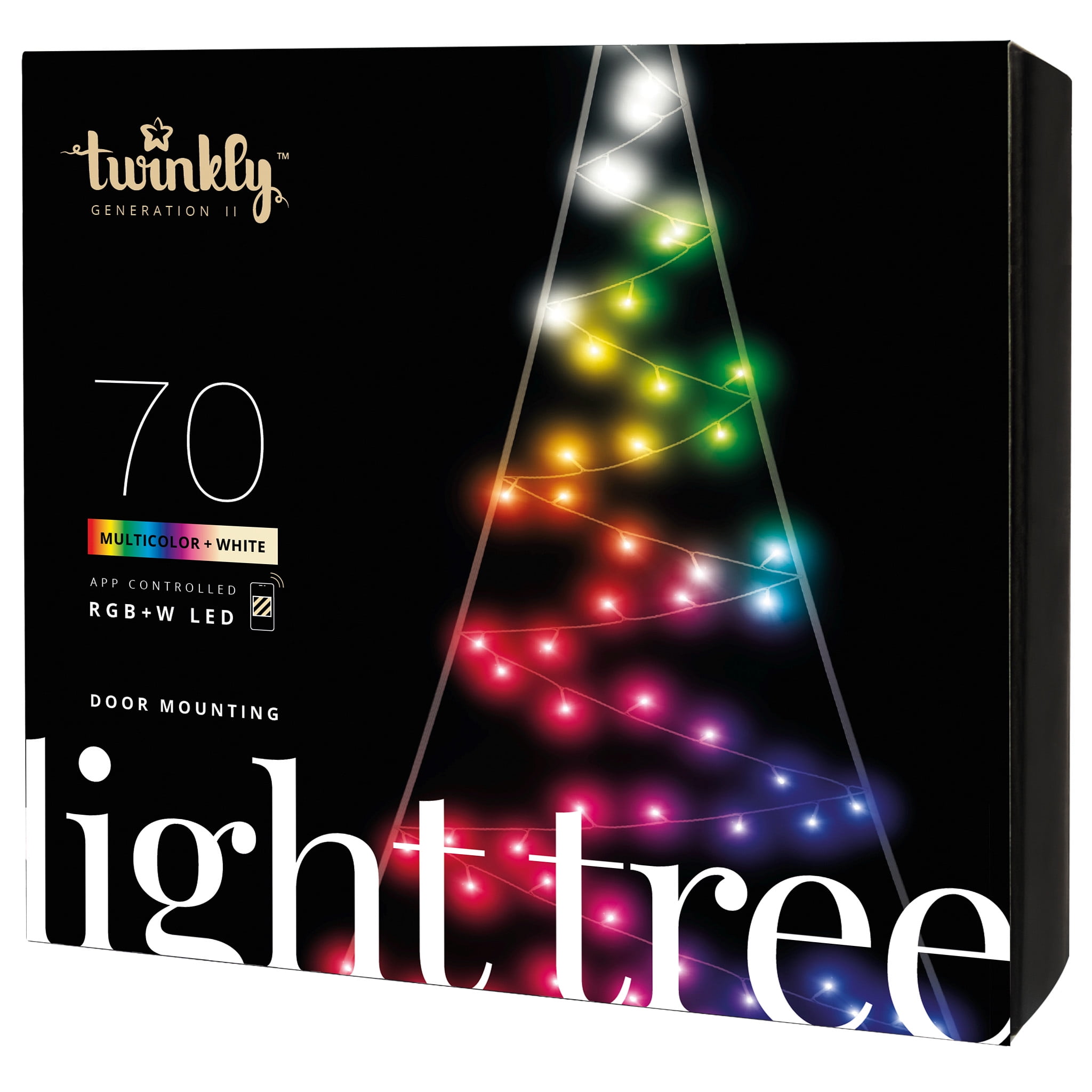 Twinkly Light Tree Lighted 2D (70 Lights Multicolor + White Edition