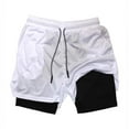 thumbnail image 4 of Men's 2 in 1 Shorts 7" Solid Color Compression Shorts Breathable Fitness and Leisure Sports Beach Pants, 4 of 5