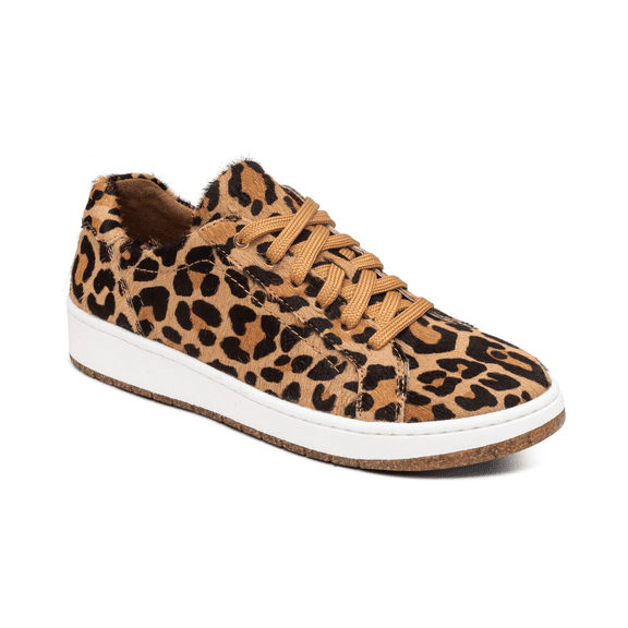Aetrex Women's Blake Lace Up Leather Sneakers for Women Cozy Comfort Neutral