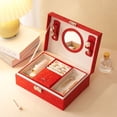 thumbnail image 3 of Joyero de princesa europea para niños, joyero de varias capas con cerradura, pendientes, joyas, caja de almacenamiento de joyas, 3 of 5