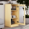thumbnail image 4 of Palace Imports 100% Solid Wood 3-shelf Bookcase with Adjustable Shelves and Clear Glass Door, Yellow, 4 of 6