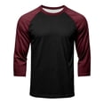thumbnail image 5 of Dresfit Baseball Tee Men Crew Neck 3/4 Sleeve Raglan Shirts 2026 Loose Fit Casual T Shirts Lightweight Lightweight Breathable Classic Tops Deep Red, 5 of 6