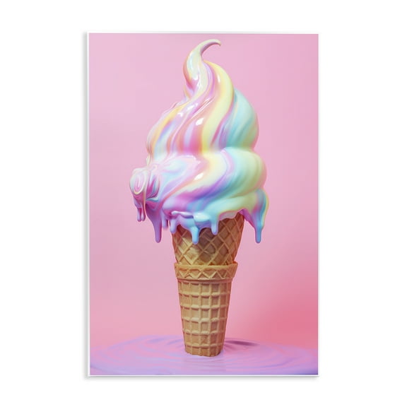 Stupell Industries Dripping Pastel Ice Cream Food & Beverage Painting Unframed Art Print Wall Art, 10 x 15