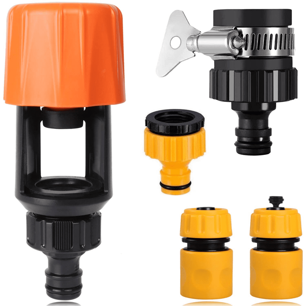 STOP 2 X HOSE PIPE FEMALE CONNECTOR PLASTIC QUICK FIX CLICK ON WATER THROUGH 