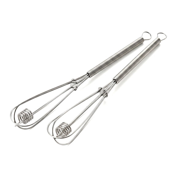 Yangxin 2pc Mini Wire Kitchen Whisks Small Egg Whisk Gravy Sauce Mini Whisk Silver