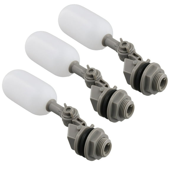 3-Piece Float Valve Set, 1 / 2-Inch Water Supply Pipe Float Valve with Adjusting Arm for Swimming Pool, Aquarium (Gray)