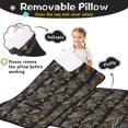 thumbnail image 3 of Camo and Tree Black Pattern Teens Toddler Nap Mat with Pillow, Sleeping Mat Bag for Preschool Daycare 59"x22", 3 of 6