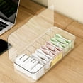 thumbnail image 6 of Cable Charger Organizer Box, Transparent Cord Charger Storage Organizer Box Case, Cable Organizer, Charger Storage Organizer with 7 Compartments, Desktop Management Box, 10.82X5.11X2.2inch, 6 of 7