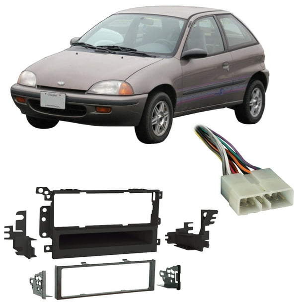 Fits Geo Metro 1992-1997 Single DIN Aftermarket Harness ... 1997 geo metro wiring harness 