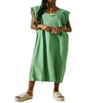 thumbnail image 1 of EIMELI Robe Longue Décontractée d'Été pour Femmes, Couleur Unie, Sans Manches, Col Rond, Robe de Plage, 1 of 5