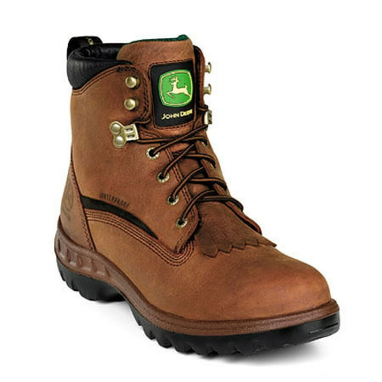Men s John Deere 6 WP Lace Up Work Boots TAN 9 W Walmart