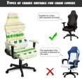 thumbnail image 6 of SCRAWLGOD St. Patrick's Day Four Leaf Clover Bow Spot Stripe Print Set of 4 Gaming Chair Covers Slipcovers Non-Slip Rotating Armchair Slipcovers Stretch Gamer Chair Cover with Armrest Covers, 6 of 7