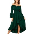thumbnail image 2 of KICILVS Renaissance Dress Women Layered Flare Sleeve Off Shoulder Ruffle A Line Dress Goth Party Cosplay Halloween Witch Costume, 2 of 5