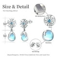thumbnail image 4 of Midir&Etain Snowflake Earrings 925 Sterling Silver Moonstone Dangle Earrings Hypoallergenic Snow Flower Earring Winter Jewelry Christmas Gifts for Women, 4 of 6