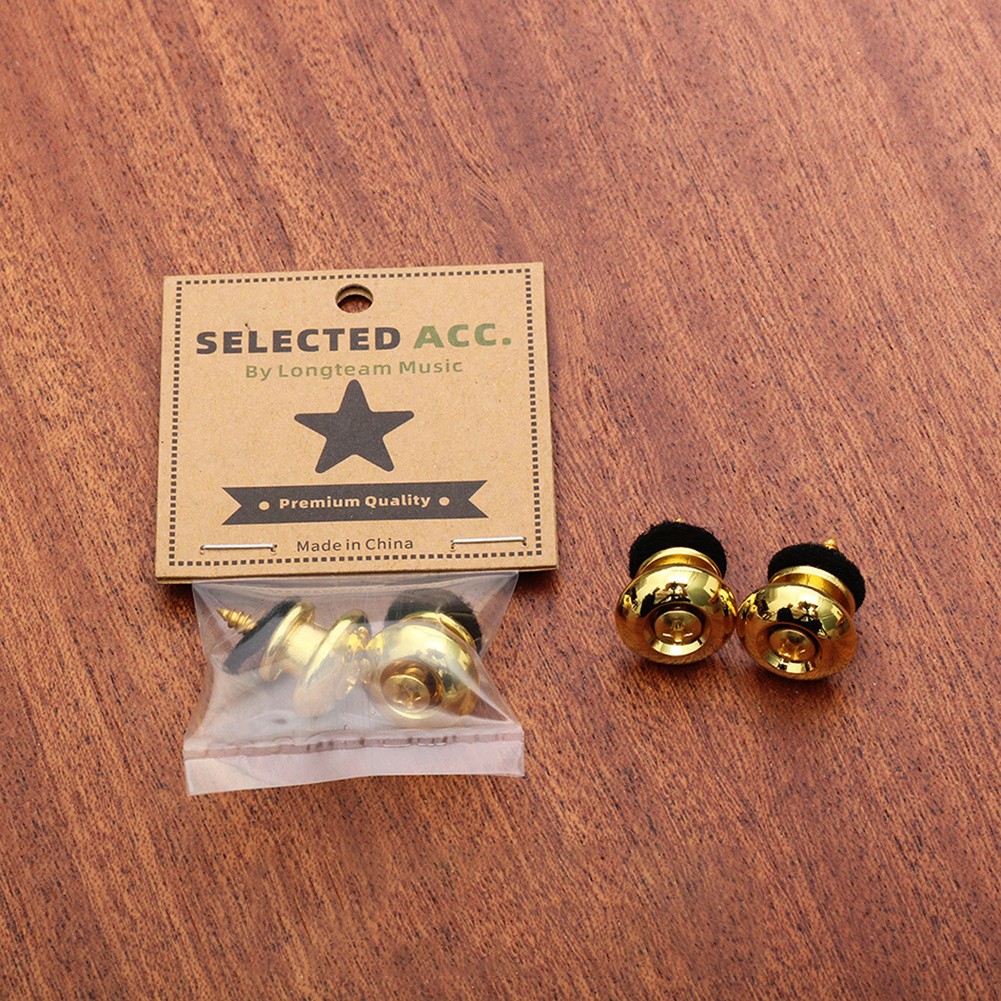 2 Pcs Guitar Strap Button Locks Secure Screw Bass Ukulele Belt Buckle