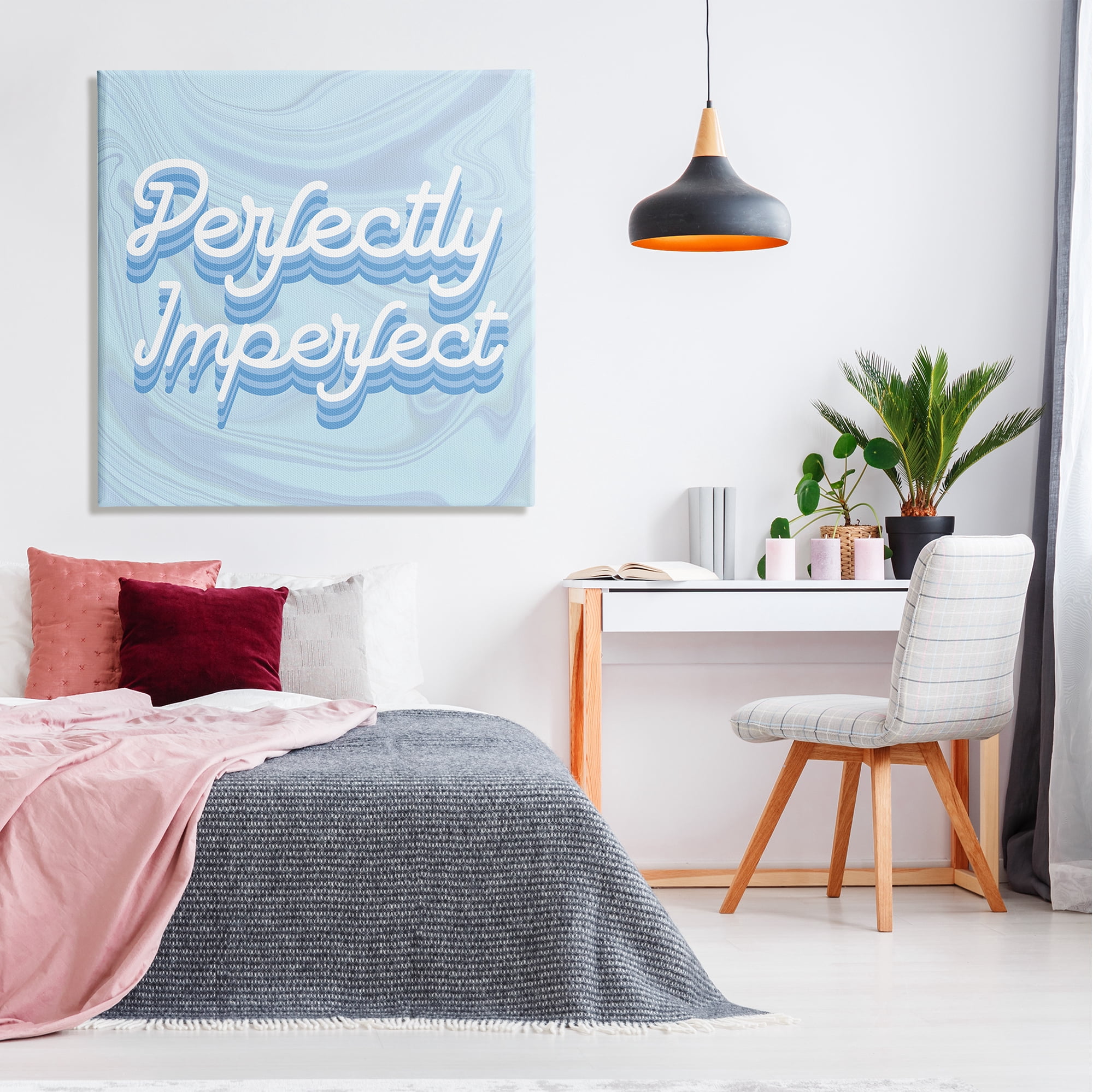 Stupell Industries Perfectly Imperfect Phrase Religious Painting Gallery Wrapped Canvas Print Wall Art