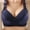 Dark Blue, variant on Women's New Pattern Ribless Large Strap Jacquard Four Comfort Bra