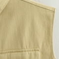 thumbnail image 5 of Womens Denim Cargo Vest Tops Summer Casual Sleeveless Jackets Button Down Cropped Vests Outerwear with Pockets, 5 of 7
