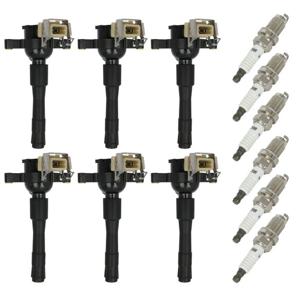 ECCPP 6 ignition coils with 6 iridium Spark Plugs,UF300,coils packs,for Land Rover Freelander 2.5L 2002-2006 ,for X5 3.0L 2001-2002 ,for M5 5.0L 2000-2003 ,for M5 4.9L 1999-2003,UF300 ‎C1239 E1196a