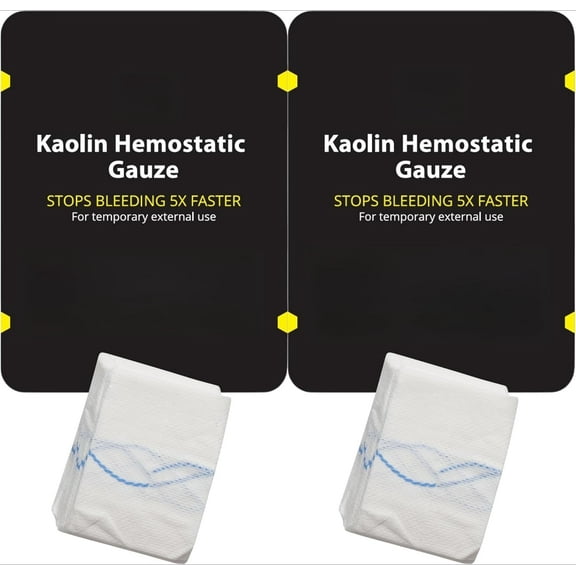 First Aid Advanced Quick Clotting Combat Gauze - Flexible Hemostatic Gauze - Stop The Bleed kit Faster Wound Packing Gauze with Quick Clotting Medical Gauze - Survival Kit Supplies - 3" x 12.5'