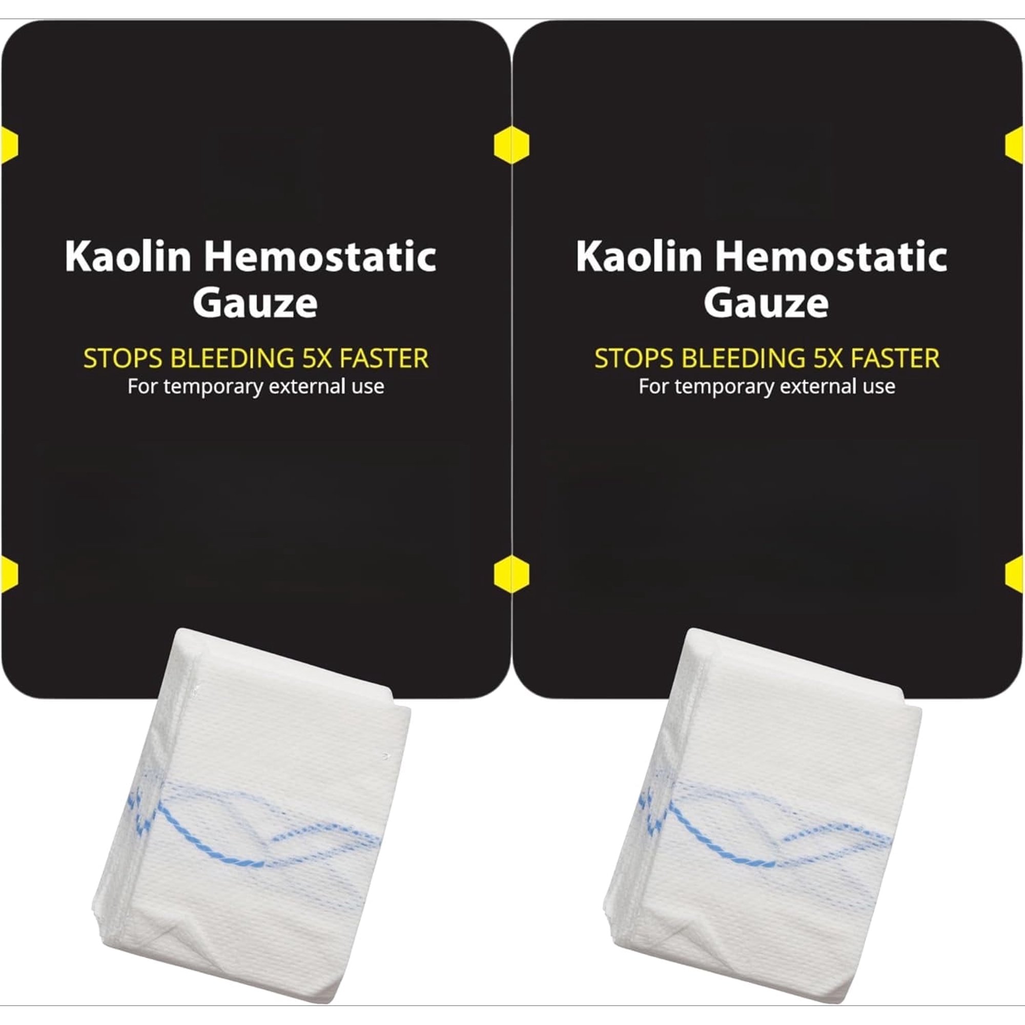 First Aid Advanced Quick Clotting Combat Gauze - Flexible Hemostatic Gauze - Stop The Bleed kit Faster Wound Packing Gauze with Quick Clotting Medical Gauze - Survival Kit Supplies - 3" x 12.5'