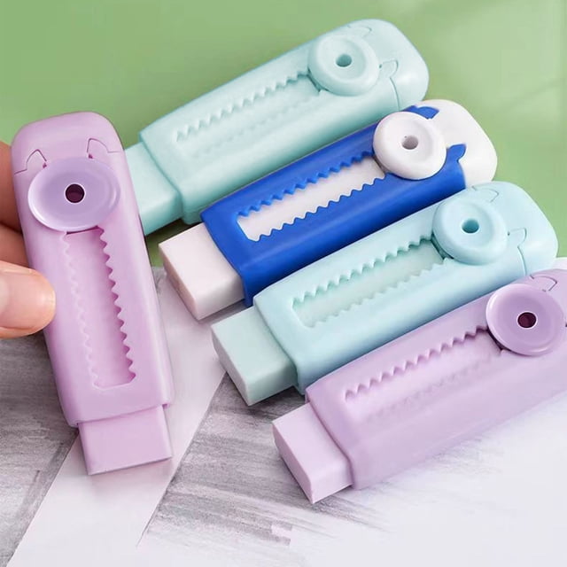 Jiaeri Push Eraser for Students,No Marks Left,Less Mess,Classroom Eraser with Wheel Interactive Erasing Tool,Reusable Pencil Eraser for Kids Learning